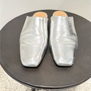 Seychelles Silver Mules -size 6